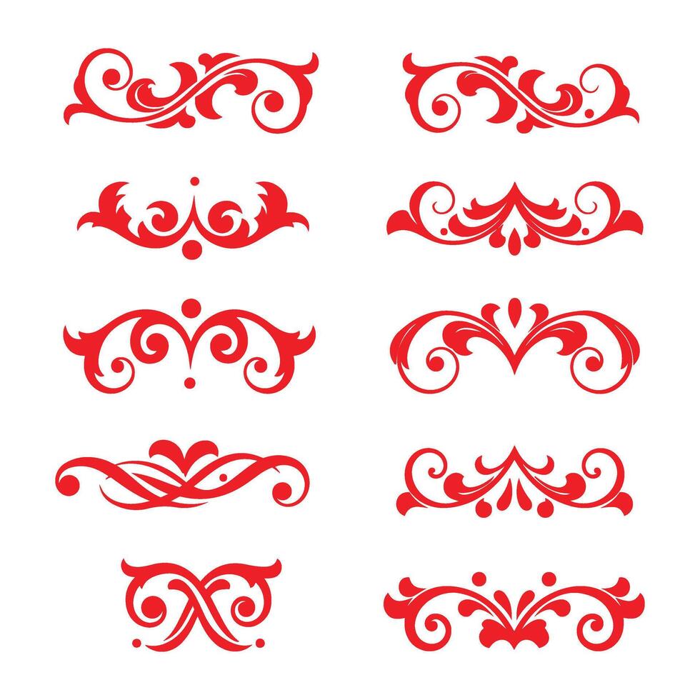 Artistic Swirl Ornament Collection for Decorative Patterns vector