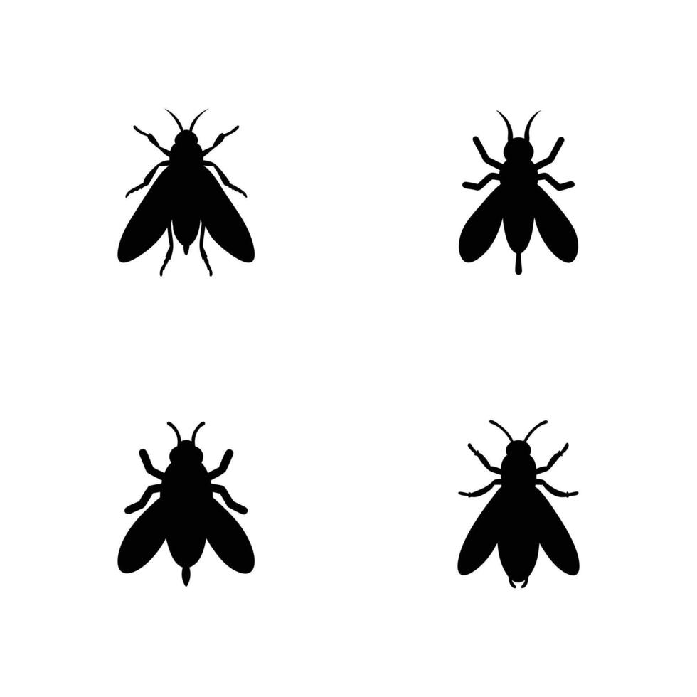 Minimalist Black Firefly Silhouette on White Background vector