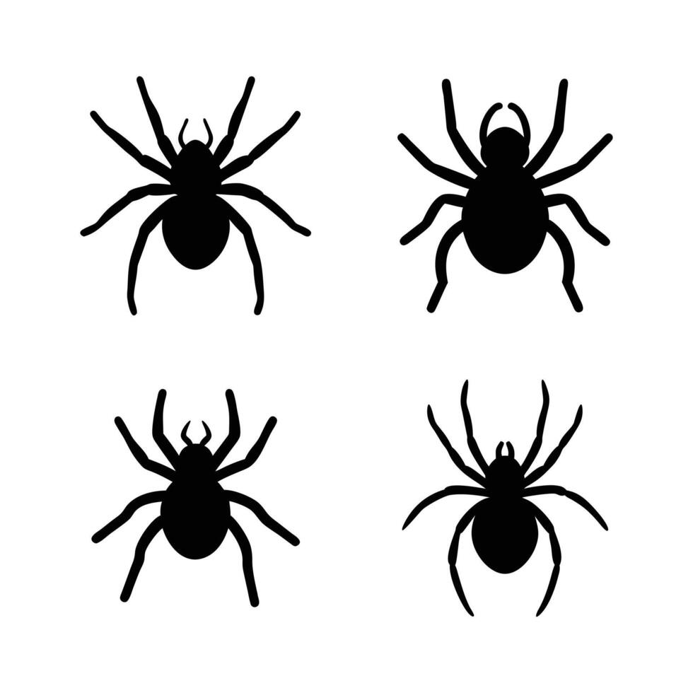 High-Quality Spider Silhouette Fully Editable Design vector