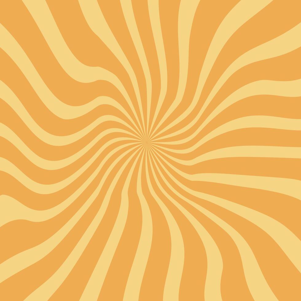 Retro-Style yellow Sunburst with Bold Lines vector