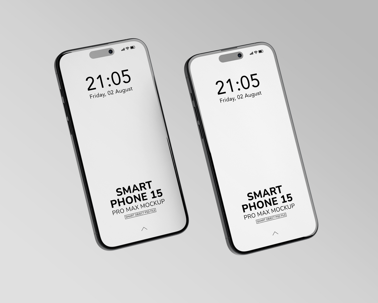 Two phones that are next to each other psd