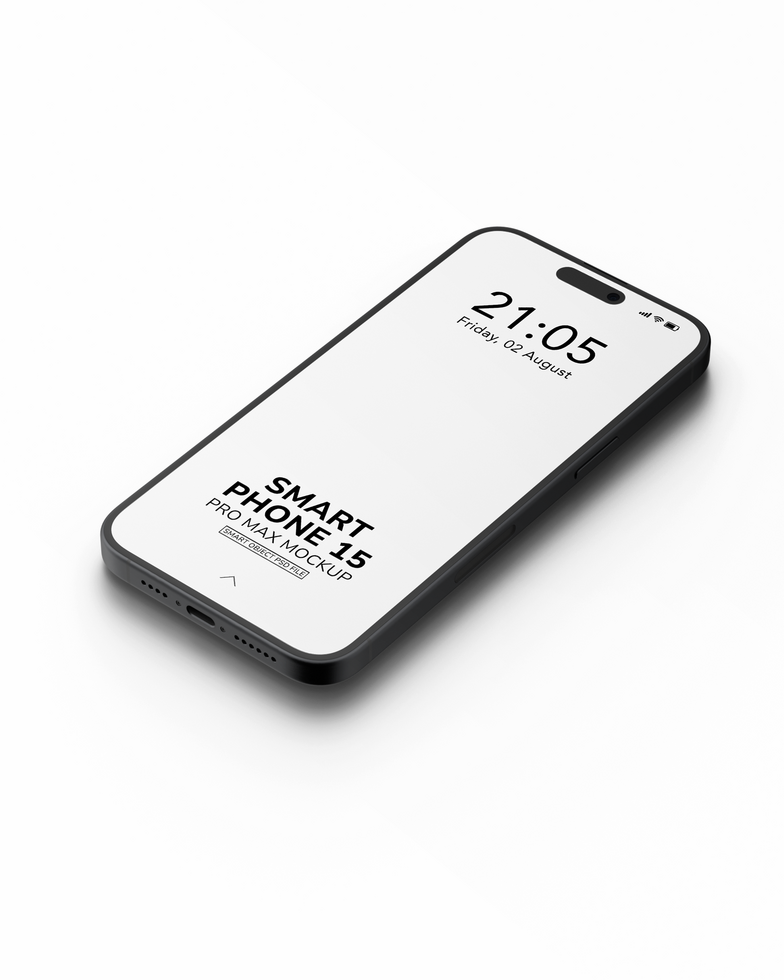 Premium Smartphone mockup view on top psd