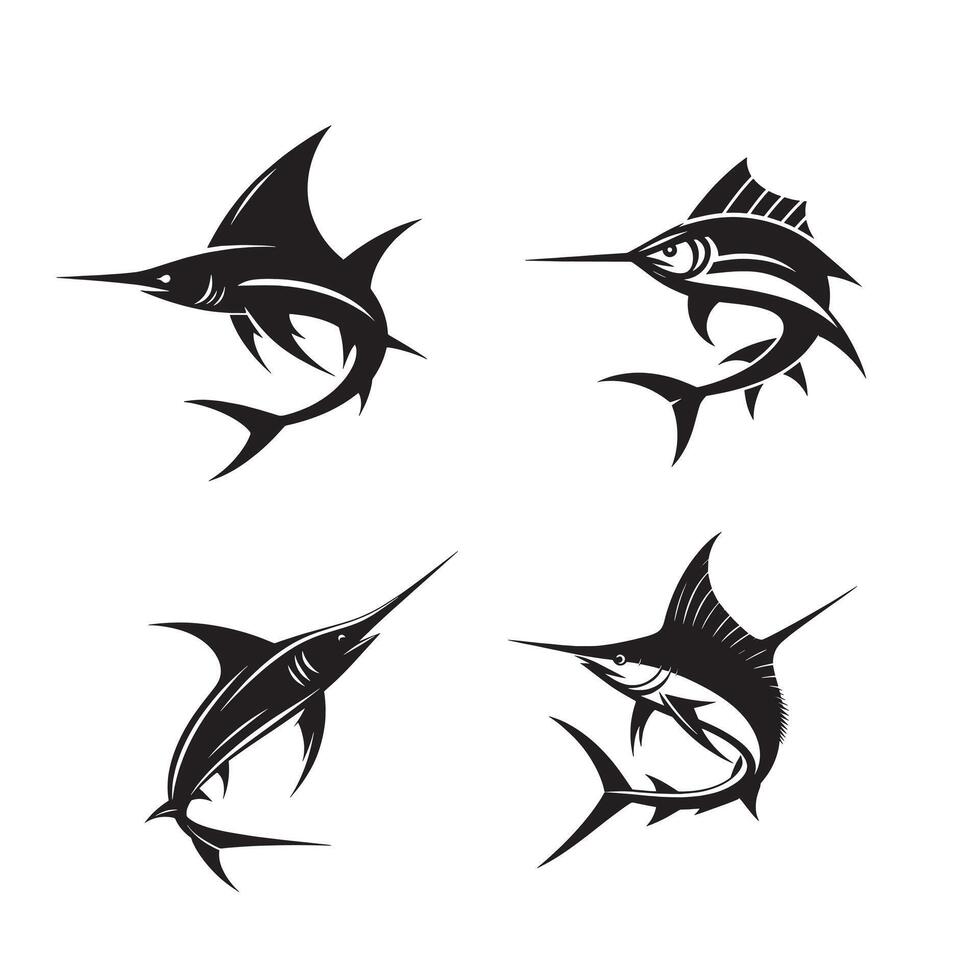 Marlin fish silhouette vector