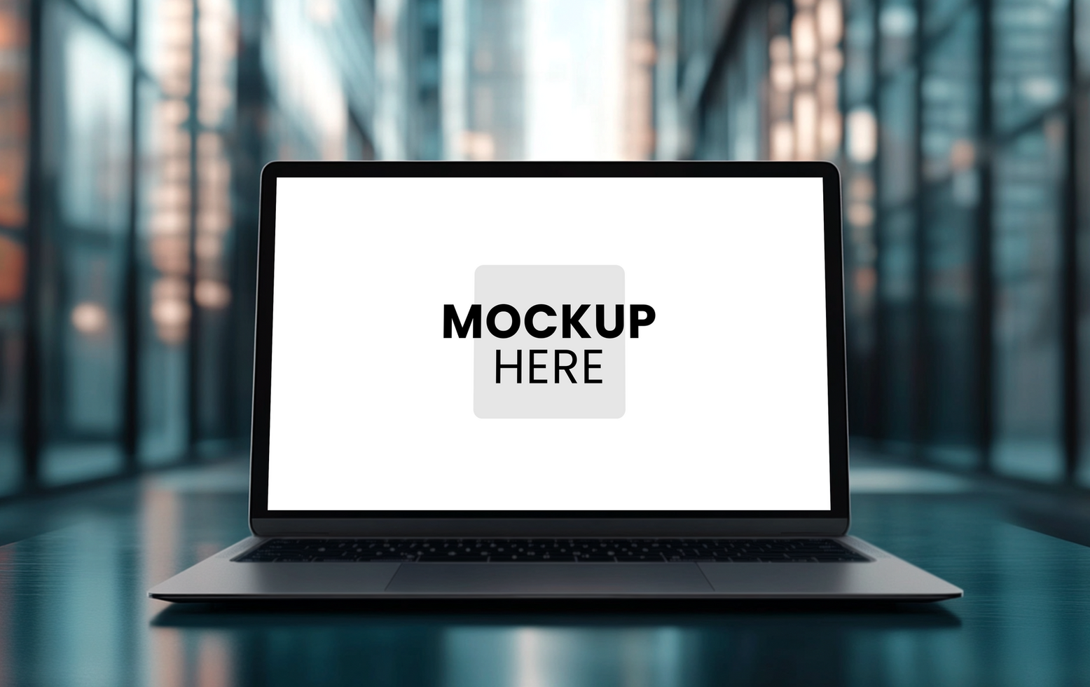 Editable laptop device mockup, clean front-facing screen display psd