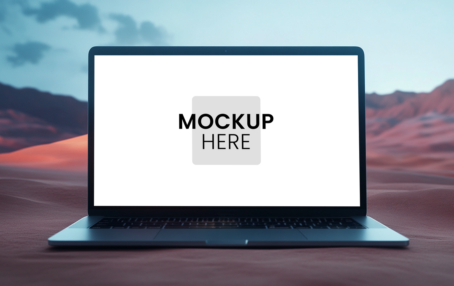 Front view laptop device mockup, editable screen for branding projects psd