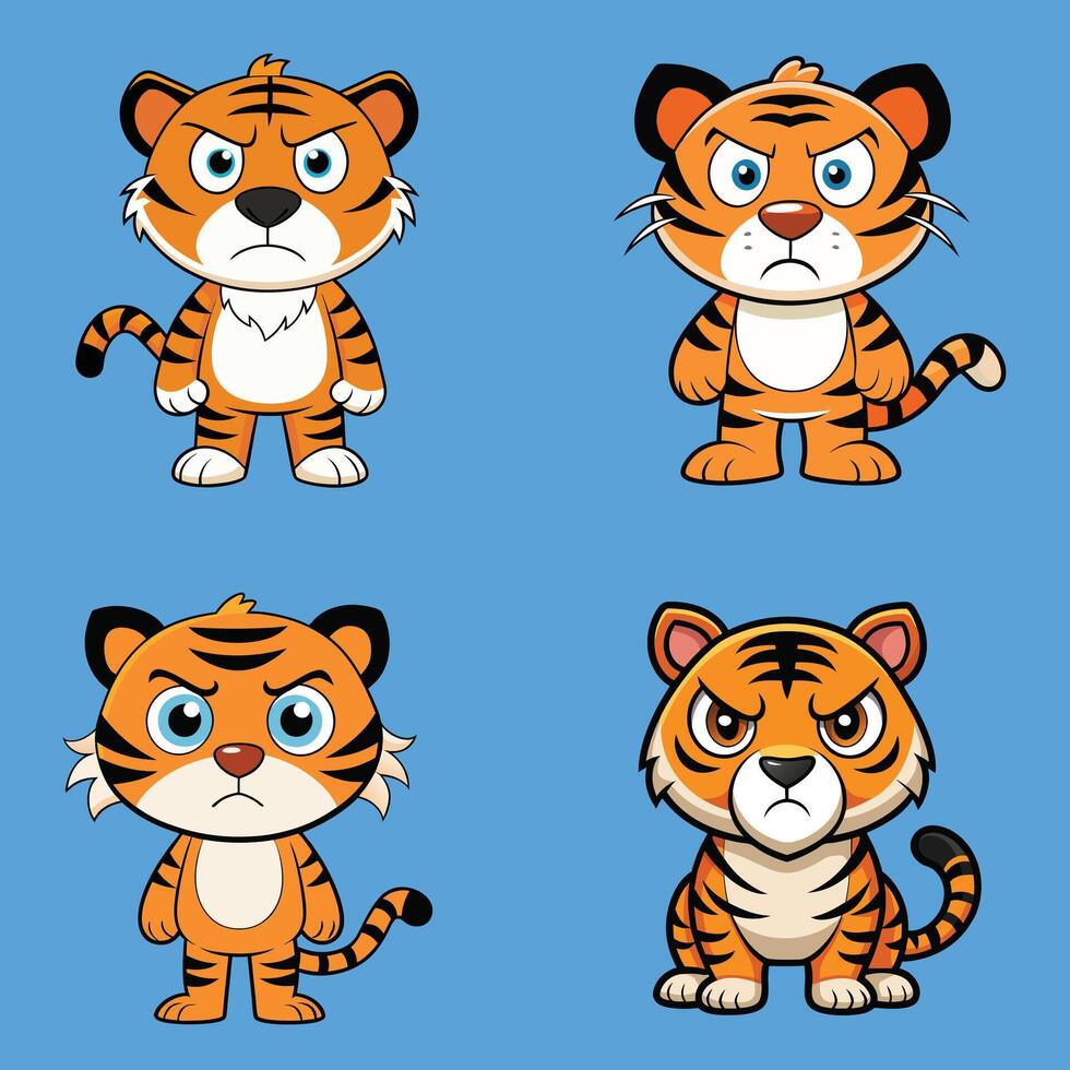 Tiger Standing and Siting vector