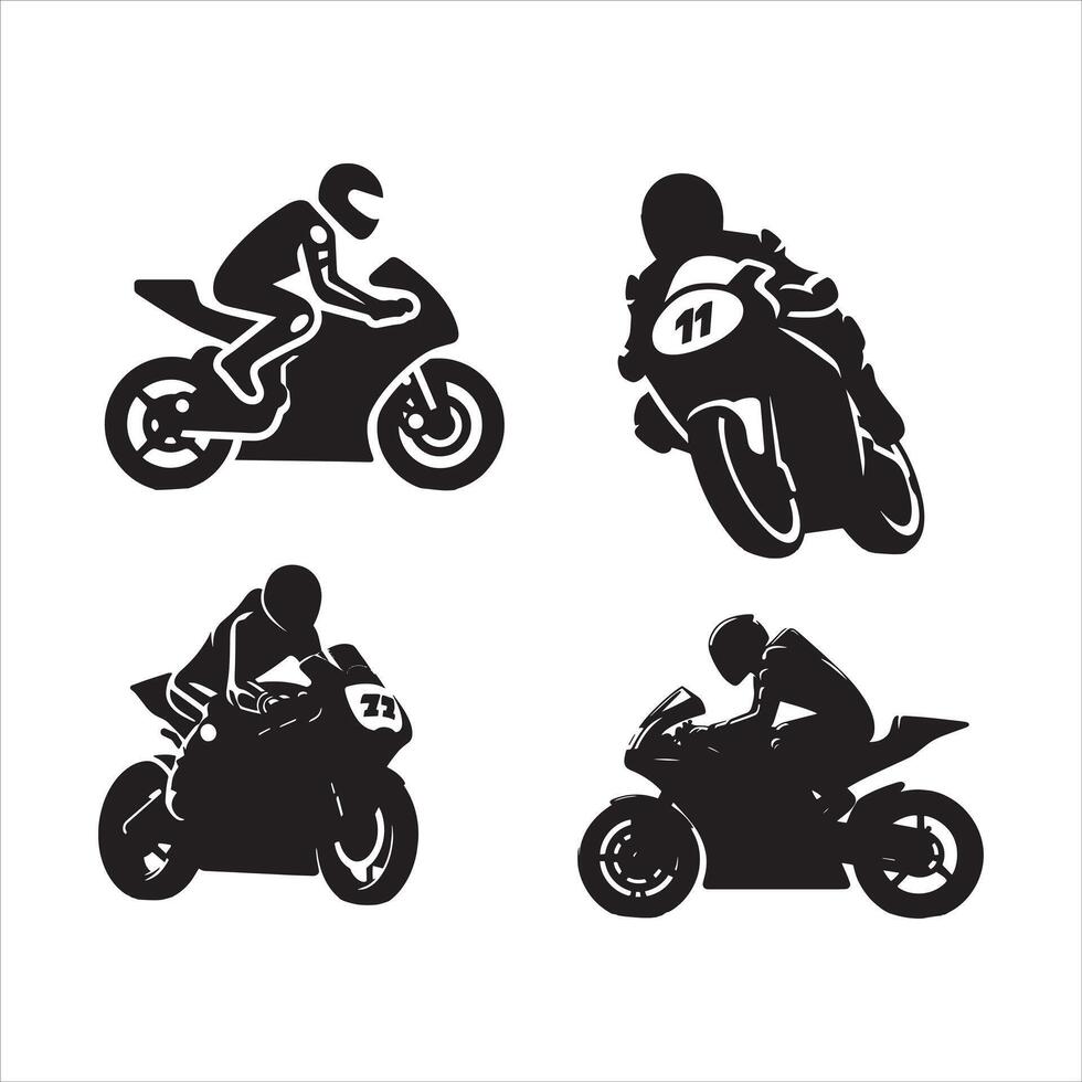 Biker Black and White Isolated Icon vector