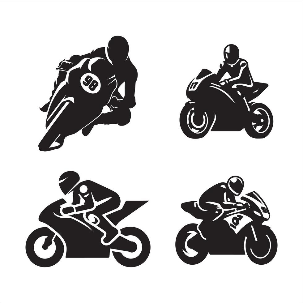 Biker Minimalist and Simple Silhouette vector
