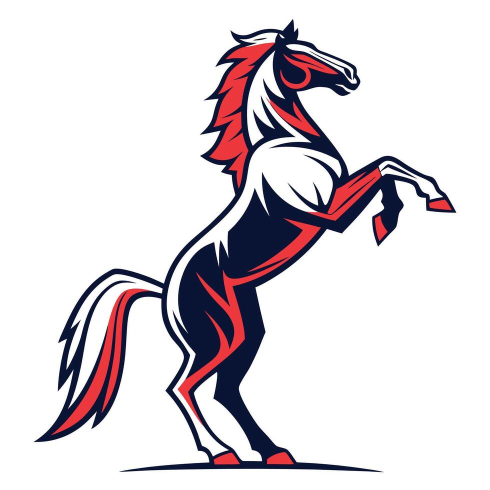 a horse with red and white stripes vector