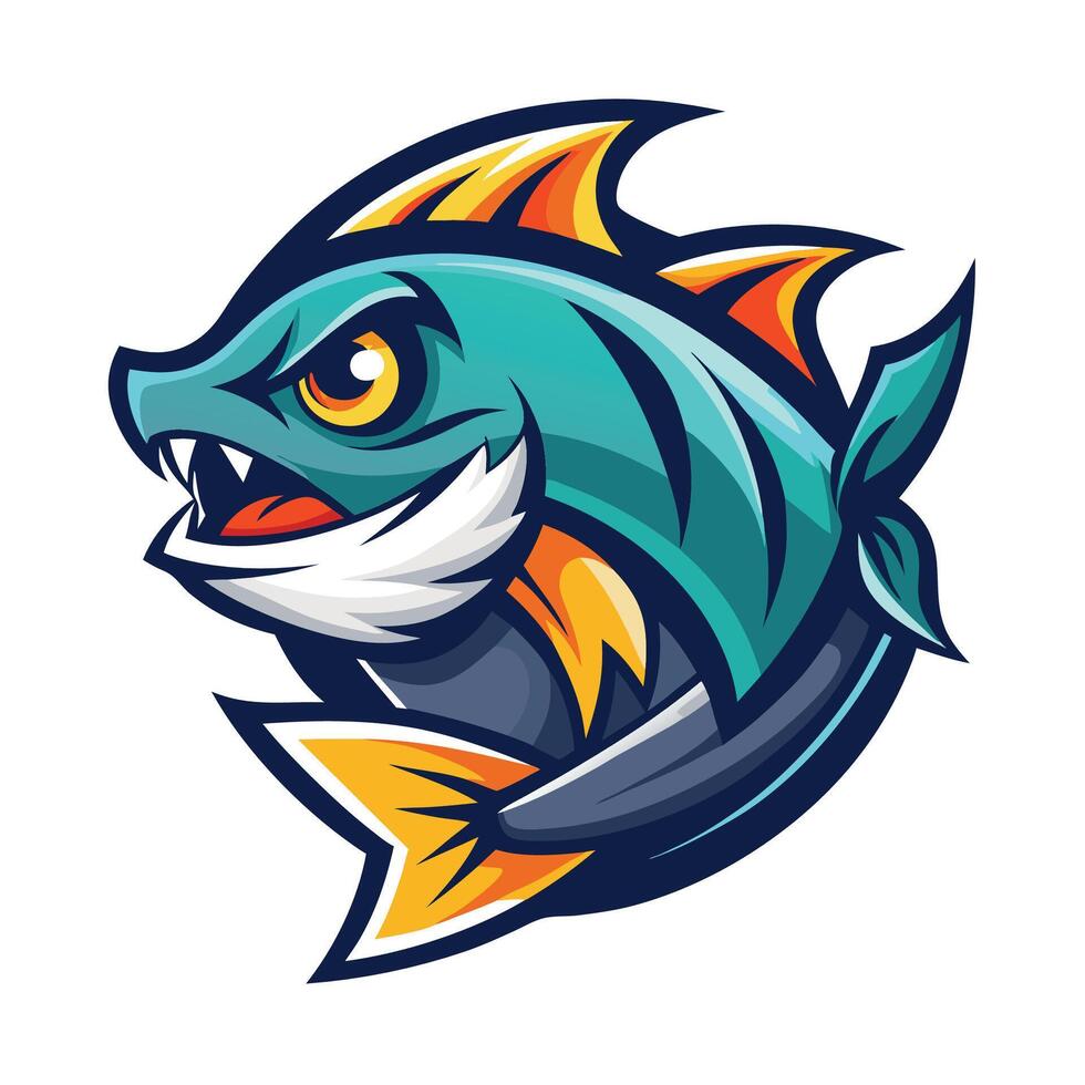 a cartoon fish with a big mouth and a long tail vector