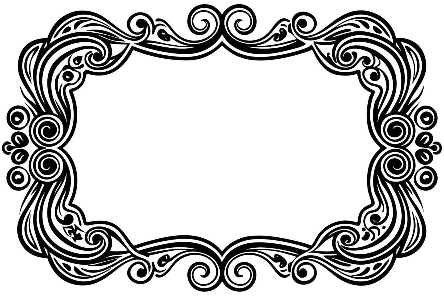 black white ornate frame vector