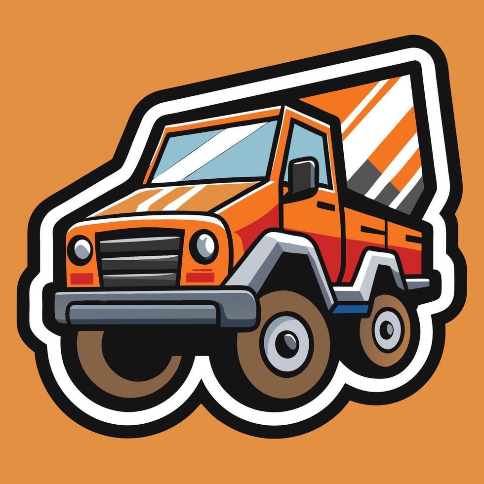 a cartoon truck with a crane on the back vector