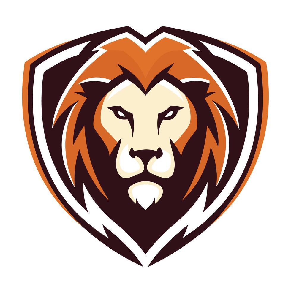 lion head logo, mascot, mascot vector