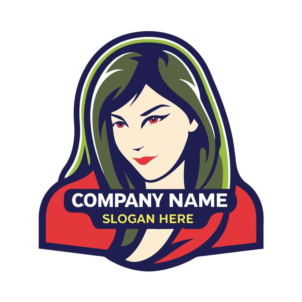 a woman with red hair and green eyes vector