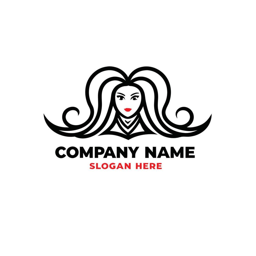 a woman's face logo design, vector