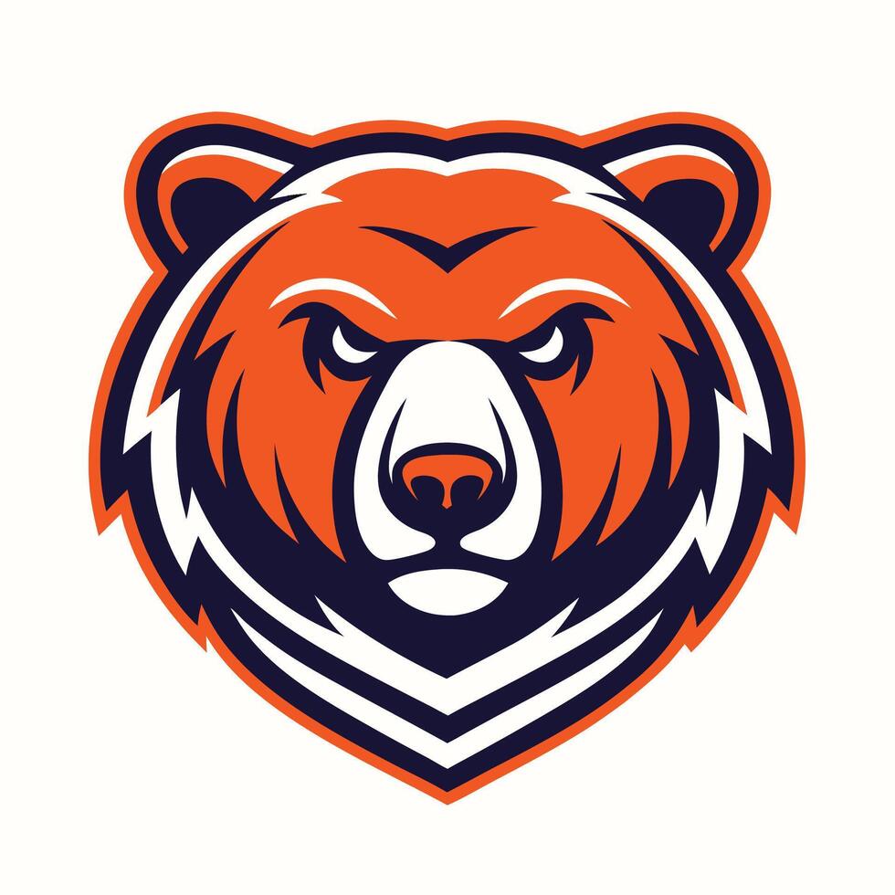 bear mascot head is shown on a white background vector