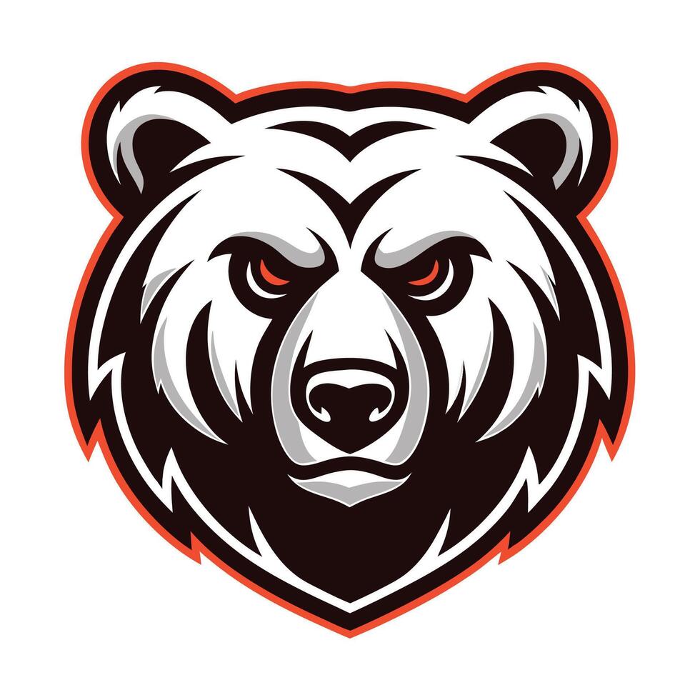 the head of a bear is shown on a white background design art vector