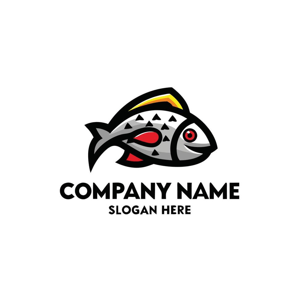 fish logo design template vector