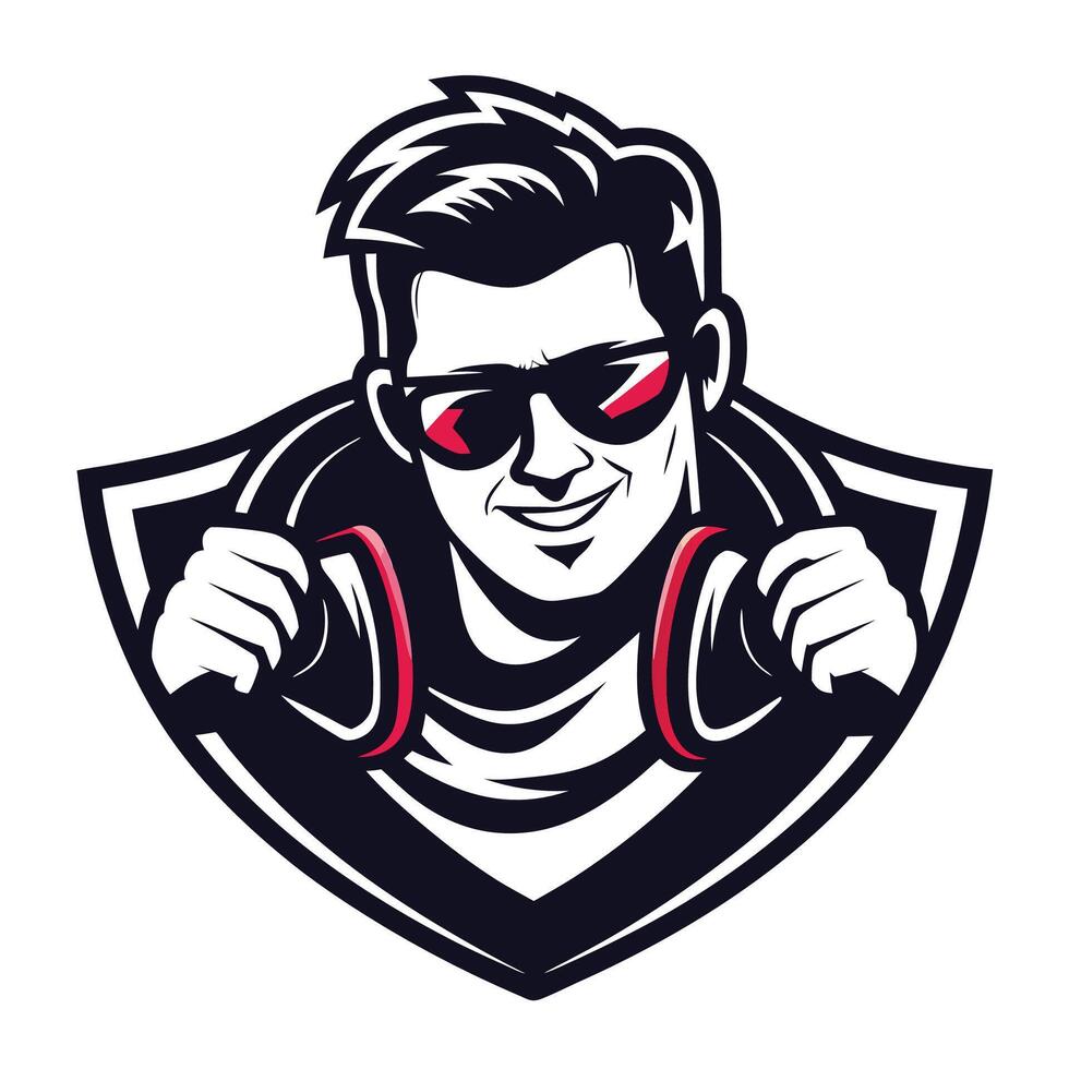 a man wearing sunglasses and headphones design art design art design art design art vector