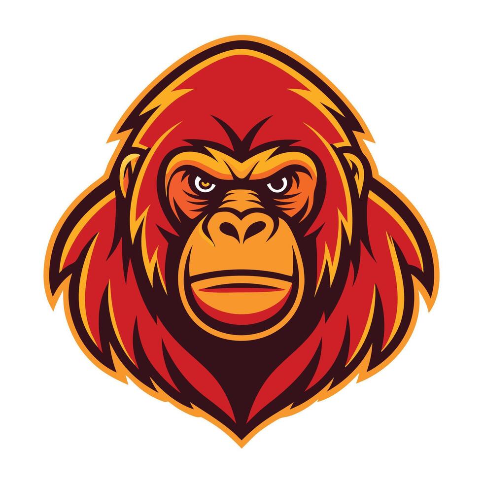 the head of a gorilla is shown in this illustration vector