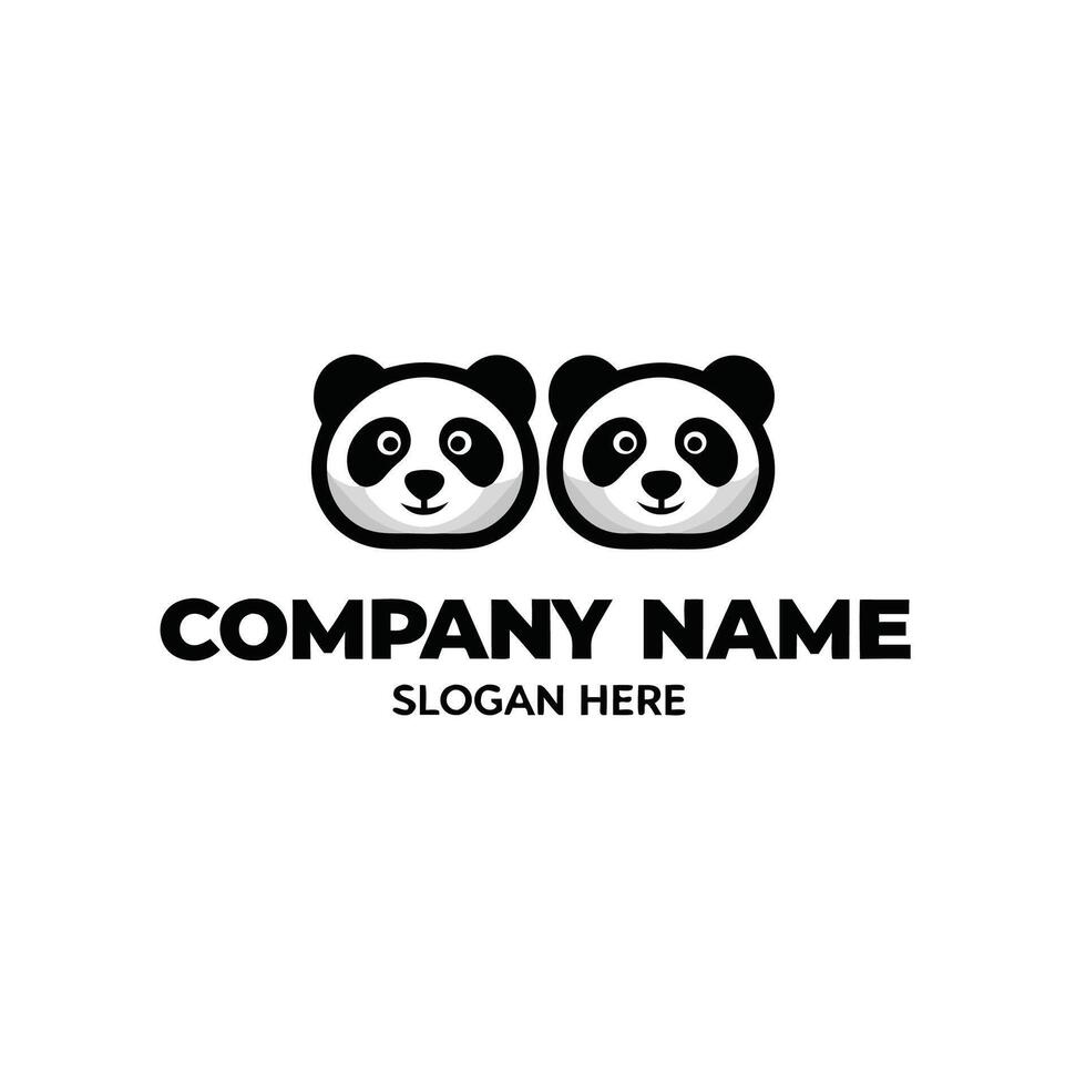 panda bear logo template vector