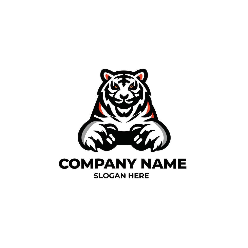 a tiger logo with the words company name vector