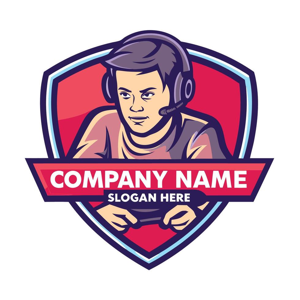 a gamer playing games on a computer vector