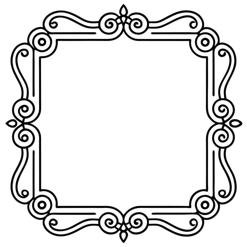 black and white drawing of a square frame vector