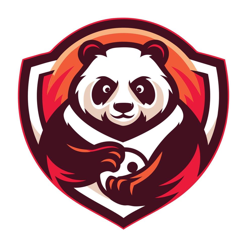 panda mascot logo illustration vector