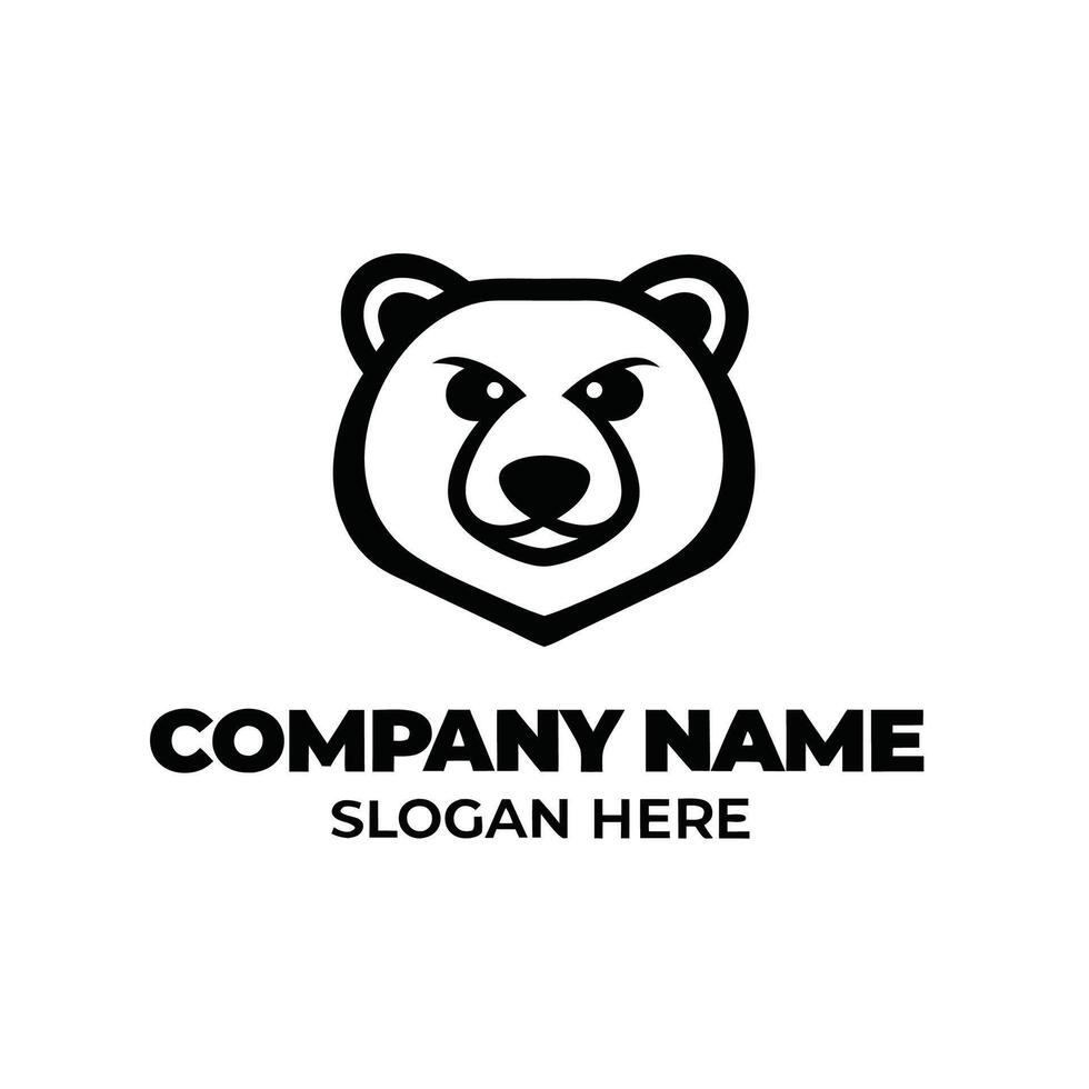 a black and white bear design vector