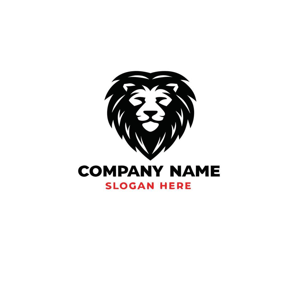 lion head logo design template vector