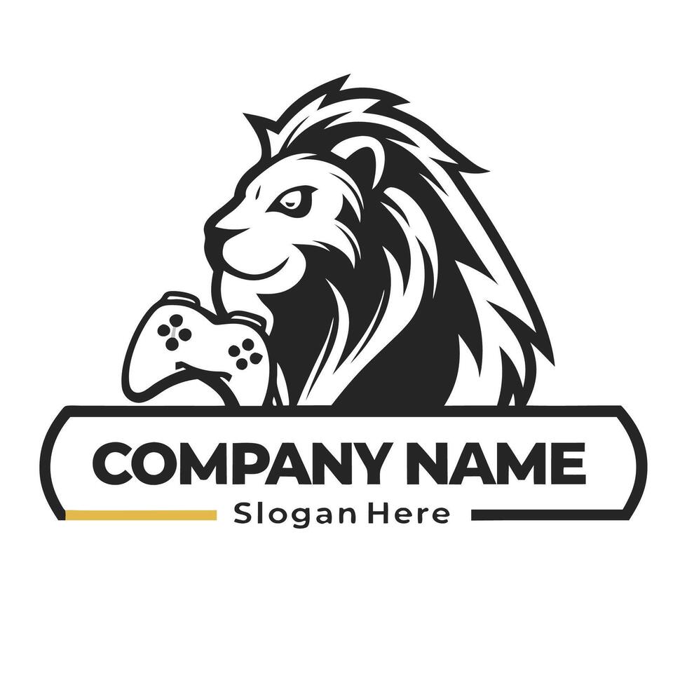 lion gaming logo design vector