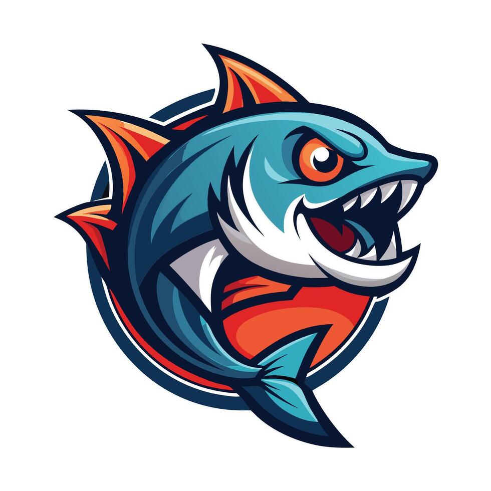 a cartoon shark with big teeth and a big mouth vector
