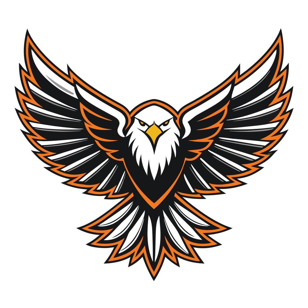 an eagle with orange and black feathers vector