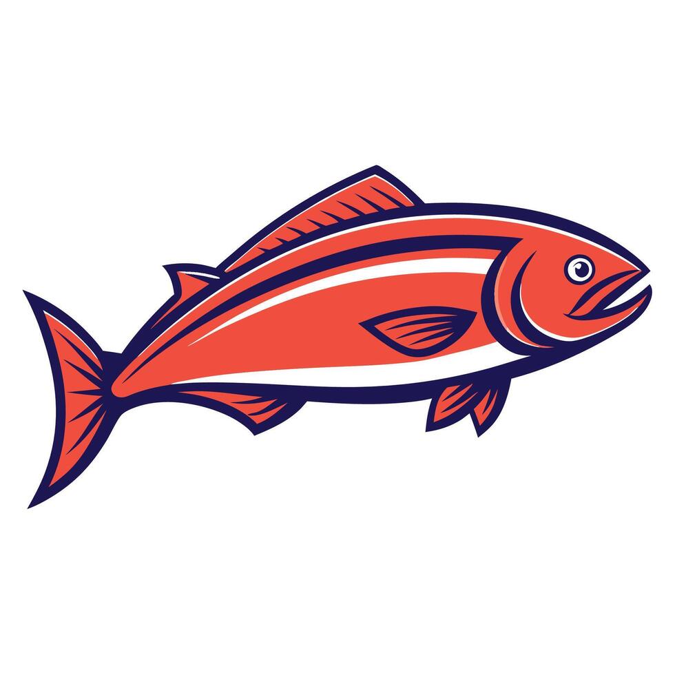 a fish with a red and white stripe on its back vector