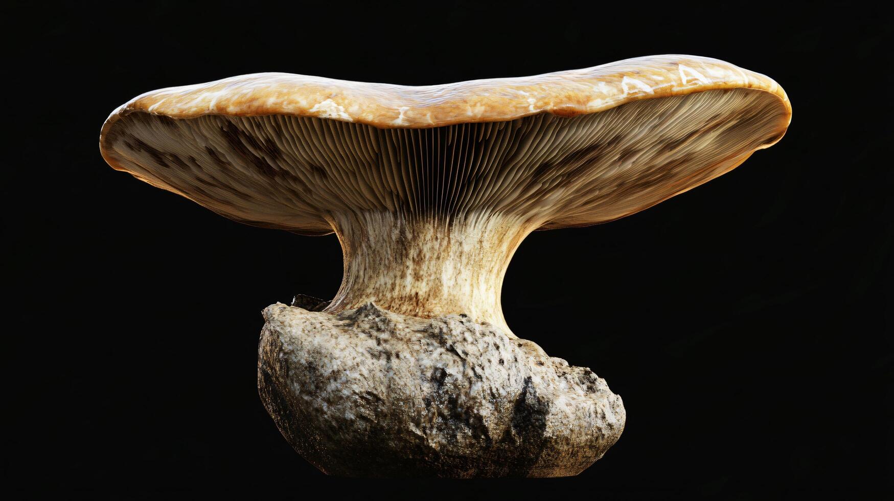 Golden Forest Fungi Scene photo