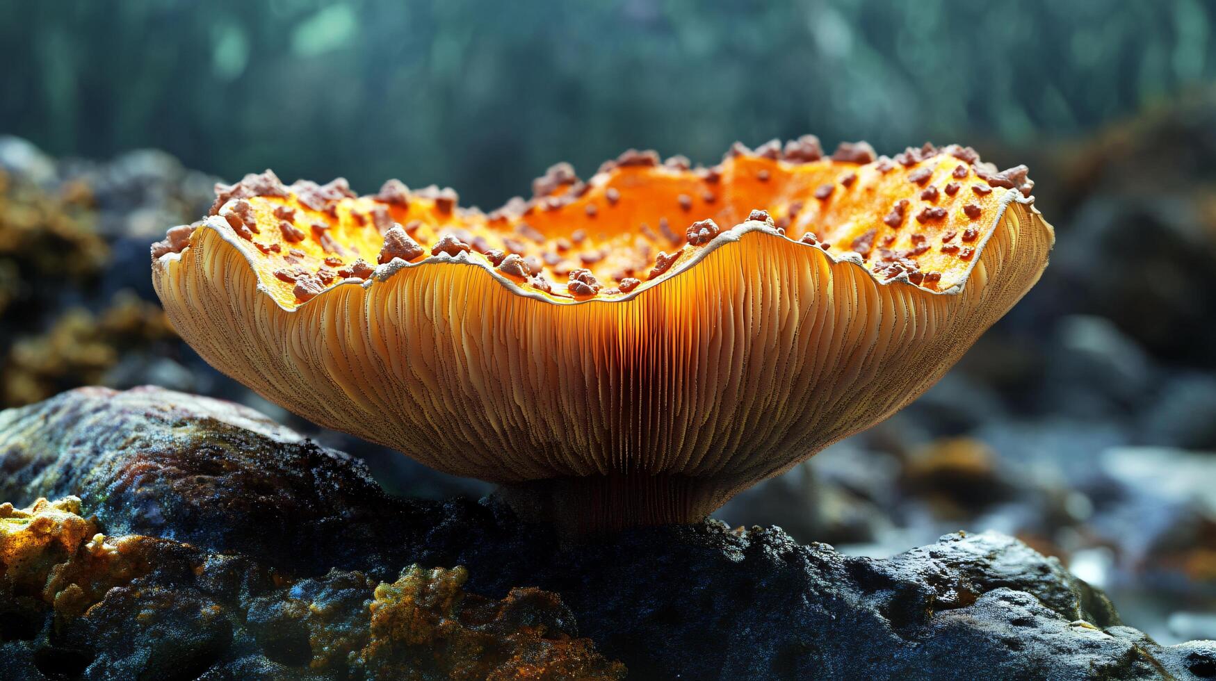 Detailed Mushroom Gills photo