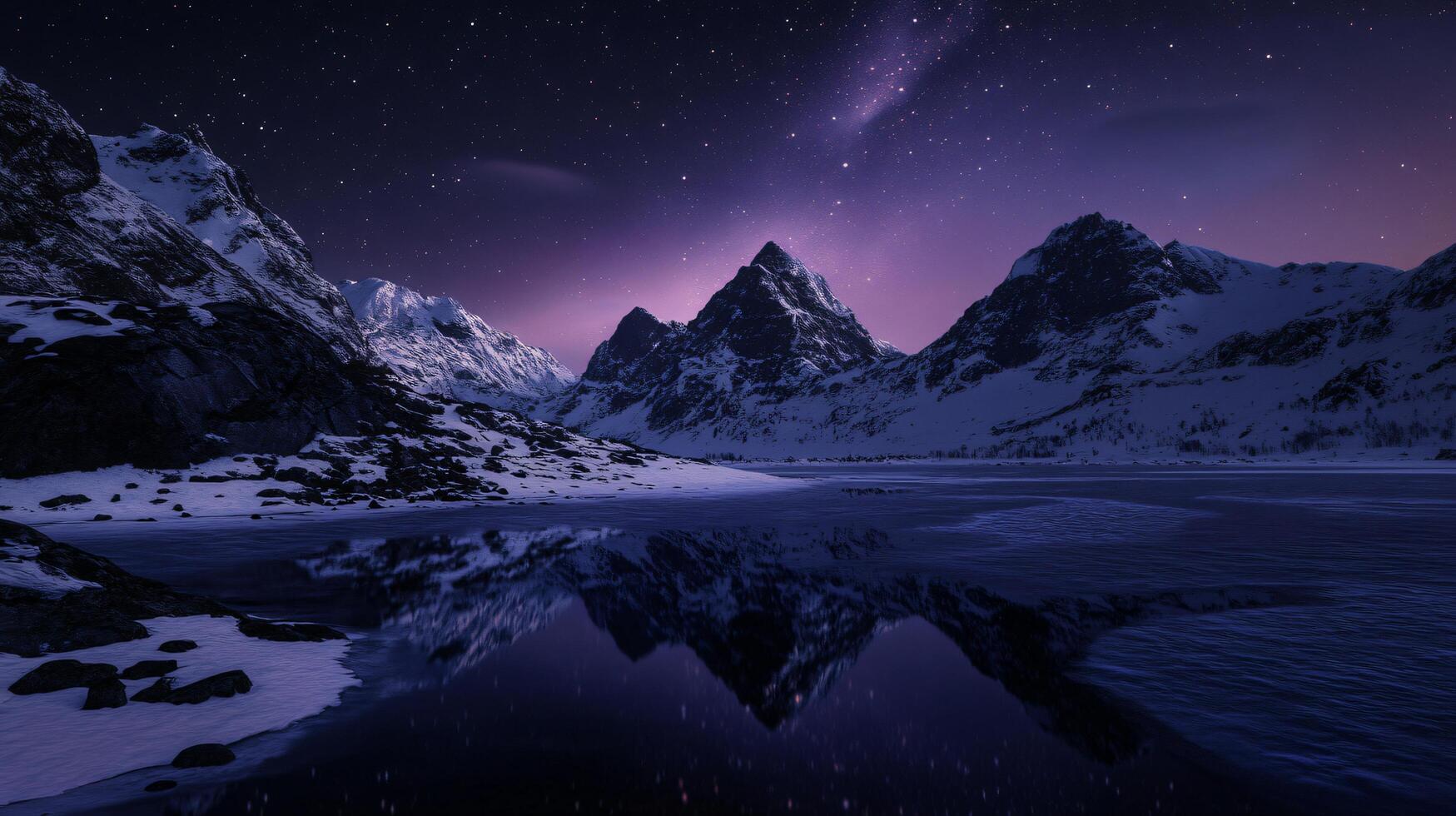 Aurora Over Snowy Peaks photo