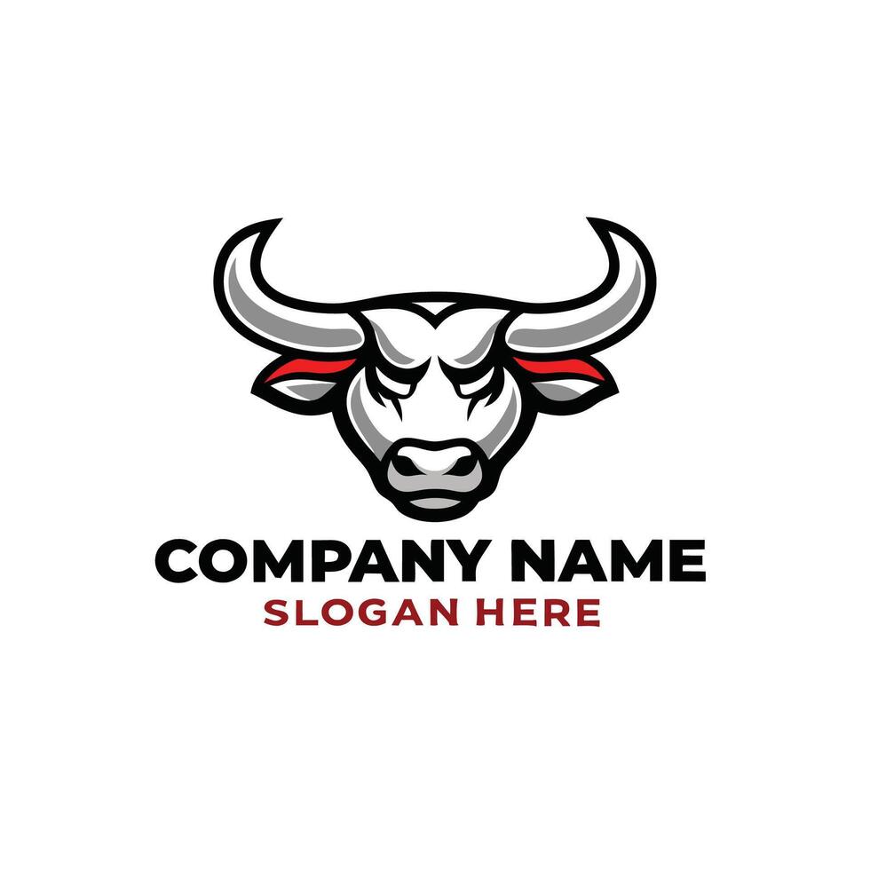 bull head logo template vector