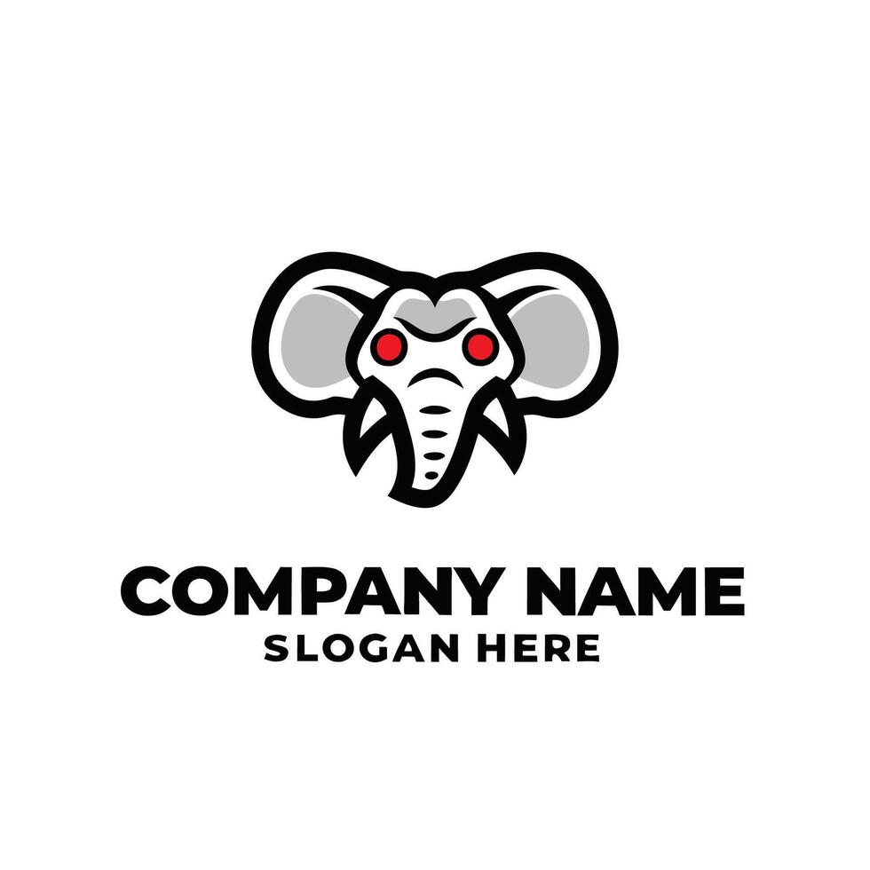an elephant head design vector