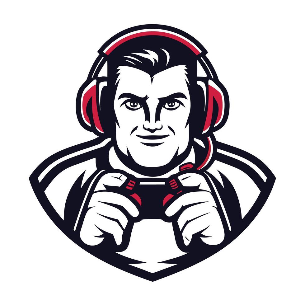 a man wearing and holding a controller vector