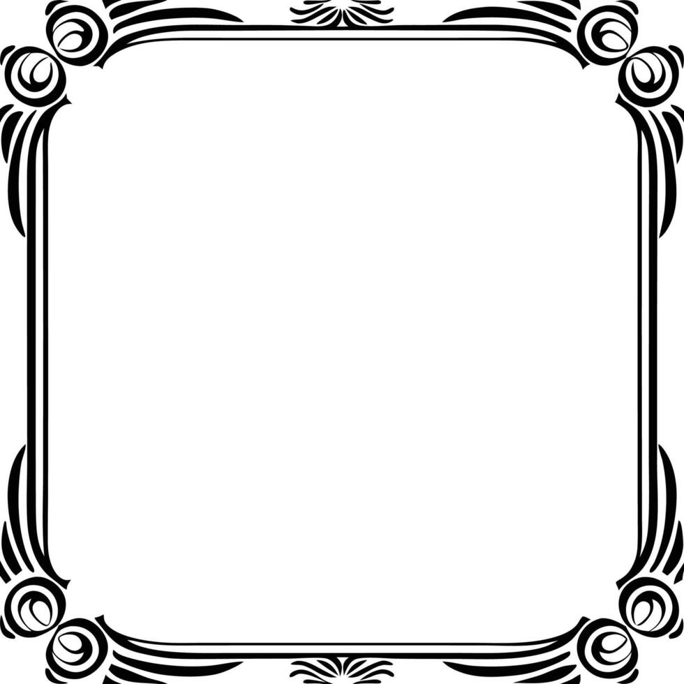 a black and white square frame with vector