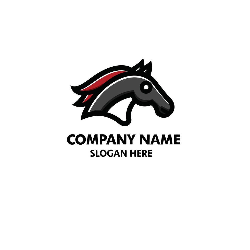 horse head logo template vector
