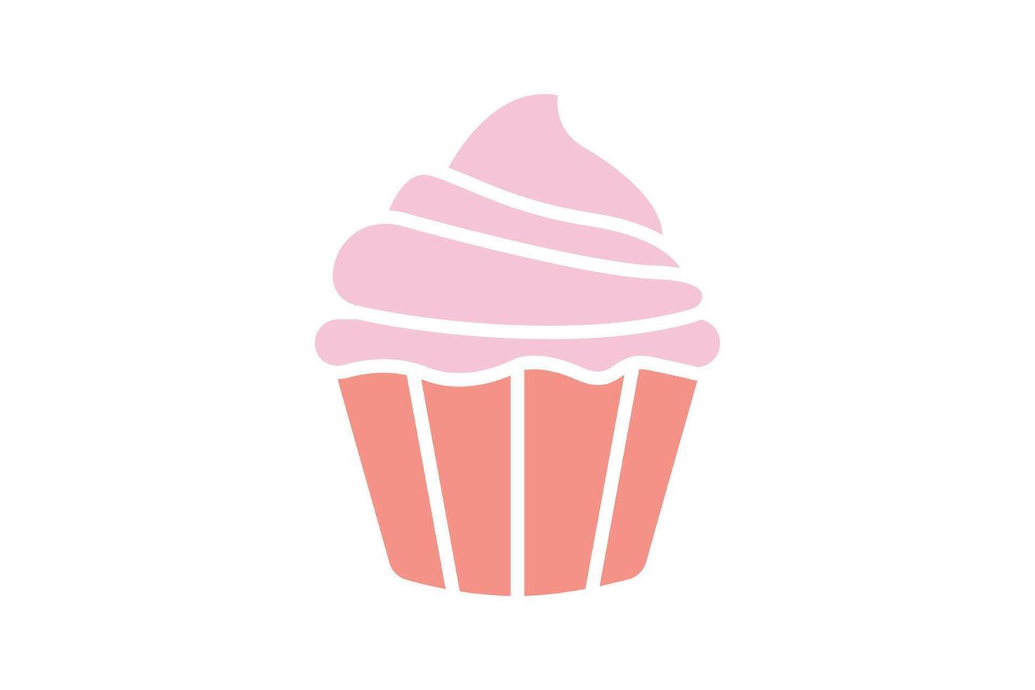 Cupcake icon. solid icon style. icon related to food, party. food elements illustration vector