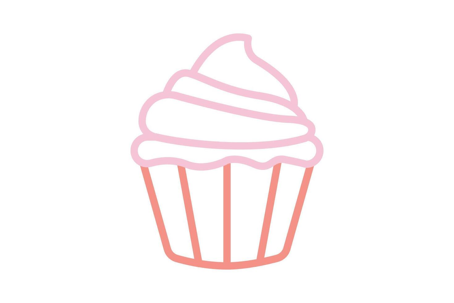 Cupcake icon. line icon style. icon related to food, party. food elements illustration vector