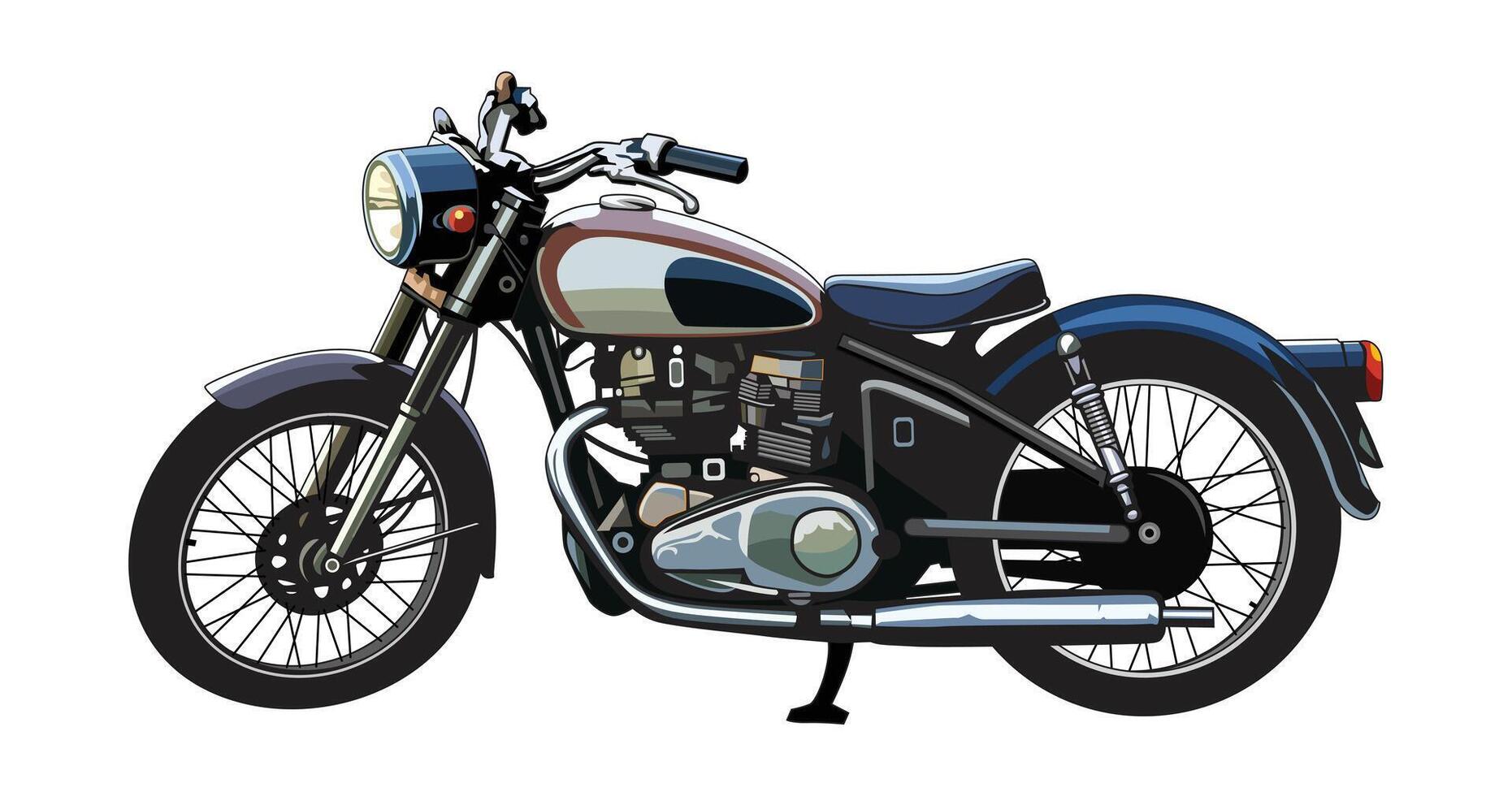 Vintage motorcycle, illustration design, isolated object on white background. vector