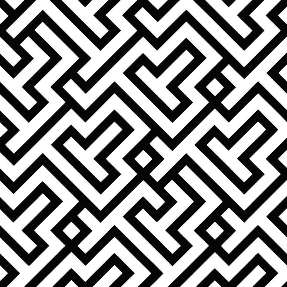 Elegant Geometric Pattern in Black and White Featuring Interlocking Lines vector