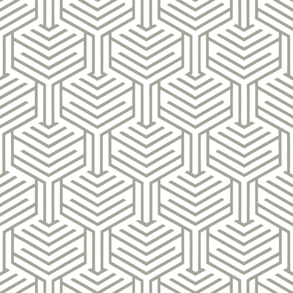 Modern Geometric Pattern Featuring Interlocking Y Shapes and Hexagons vector