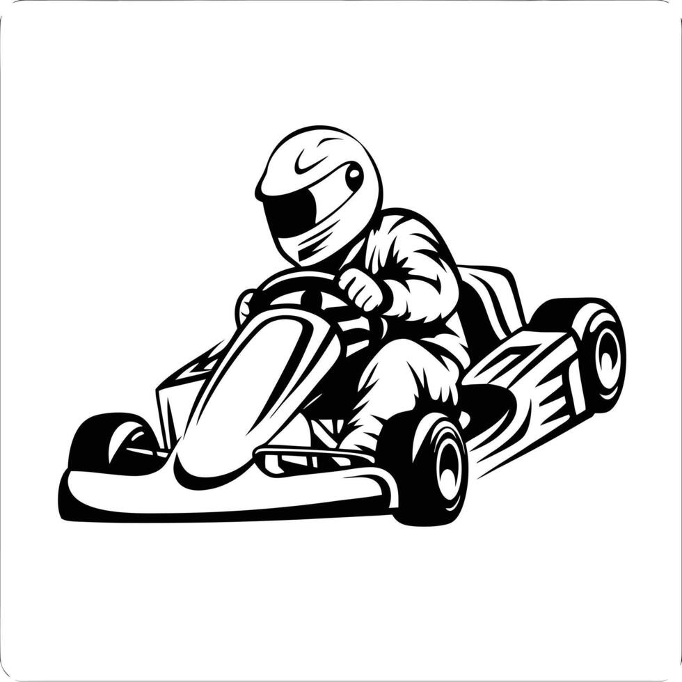 Stylish Go-Kart Racing Artwork for Digital Designs vector