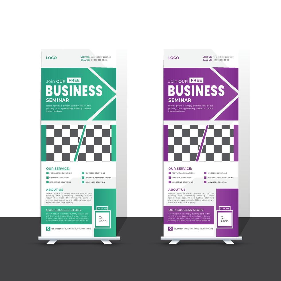 Corporate Roll Up Banner Design Template vector